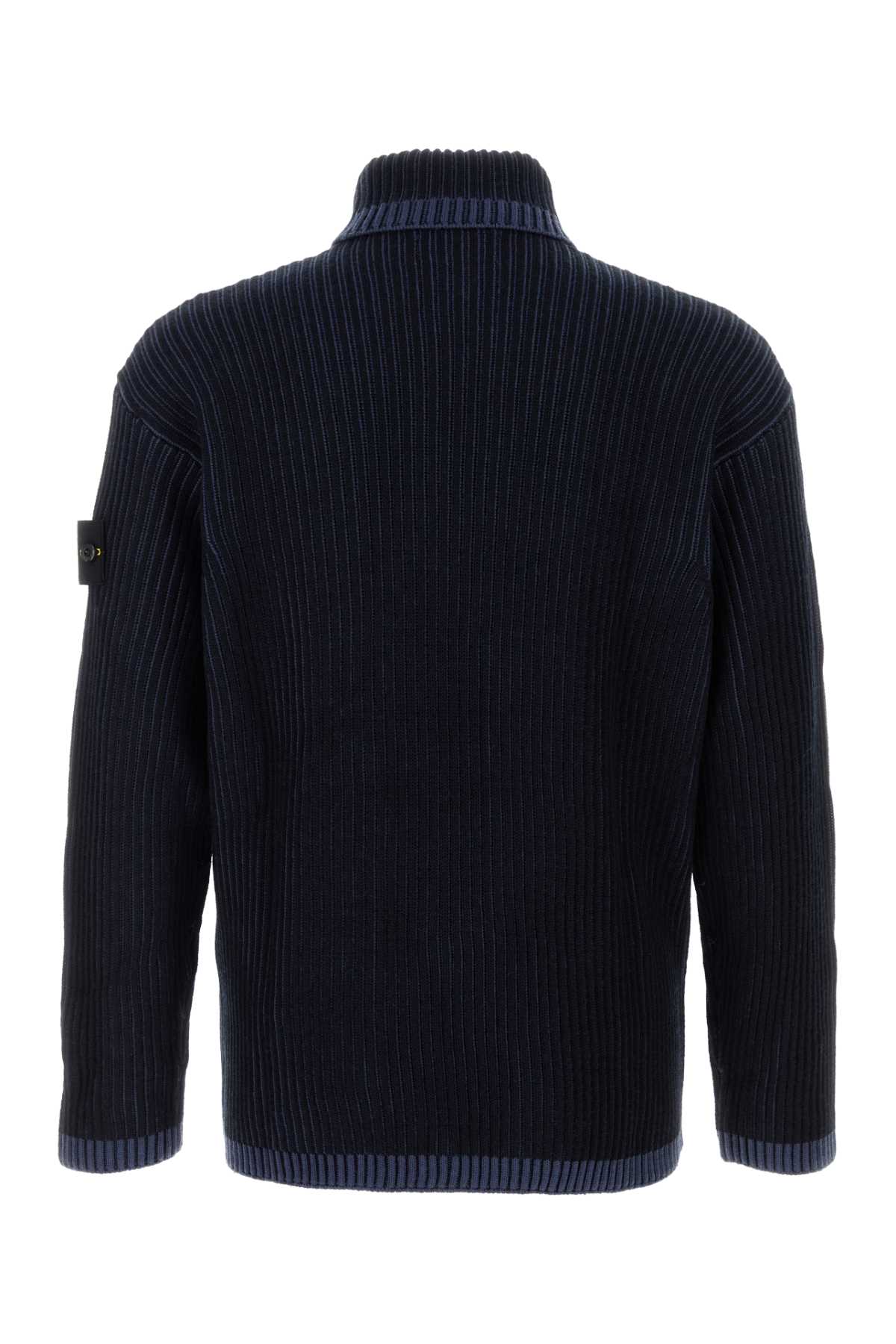 STONE ISLAND Midnight Blue Wool Sweater for Men