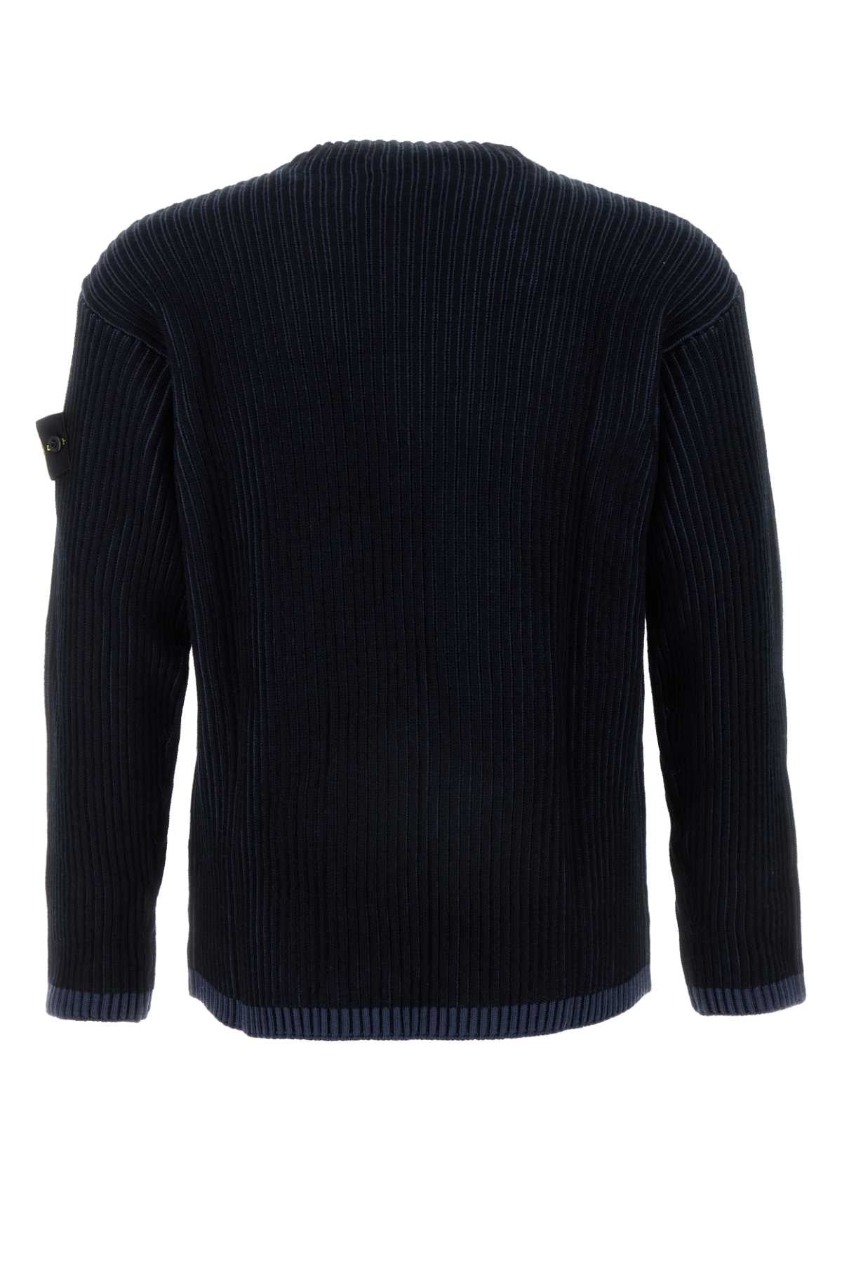 STONE ISLAND Classic Navy Wool Sweater for Men