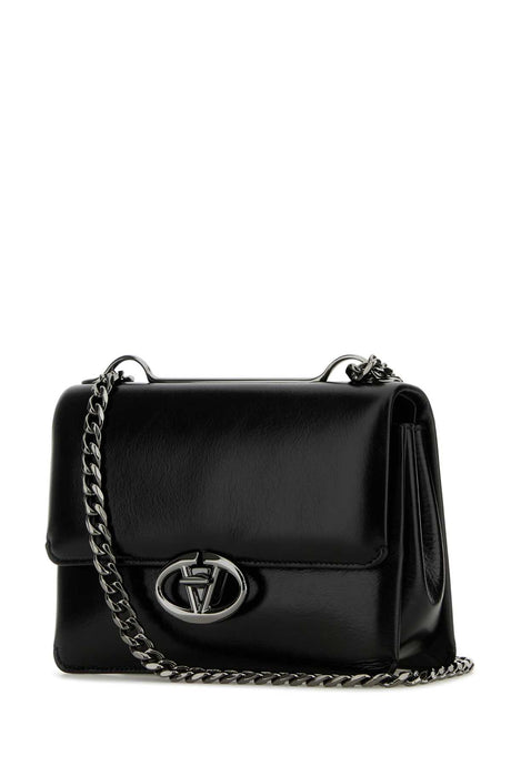 VALENTINO GARAVANI Mini Black Leather VLogo Shoulder Handbag