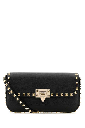 VALENTINO GARAVANI Mini Black Leather Rockstud Crossbody Handbag