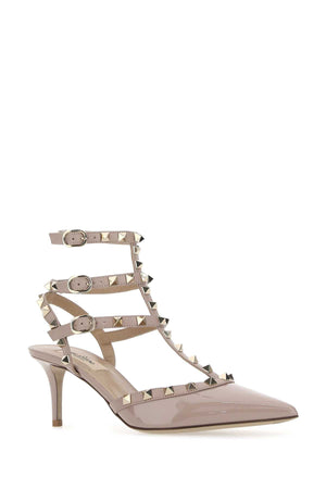 VALENTINO GARAVANI Antiqued Leather Rockstud Pumps - 6 cm Heel