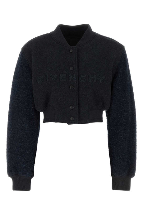 GIVENCHY Charcoal Wool Blend Bomber Jacket