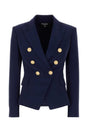 BALMAIN Navy Blue Crepe Blazer for Women - 24W