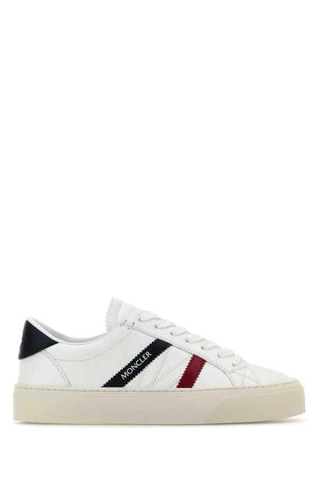 MONCLER White Leather Monaco 2 Mini Sneakers for Women