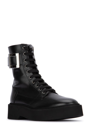 ROGER VIVIER High Metal Lace-Up Boot