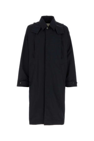 BOTTEGA VENETA Navy Blue Nylon Blend Trench Jacket for Men