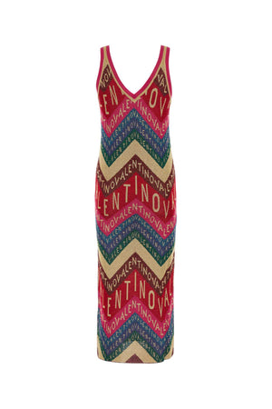 VALENTINO GARAVANI Embroidered Knit Escape Dress