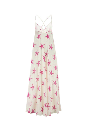 VALENTINO GARAVANI Escape Long Printed Crepe Dress