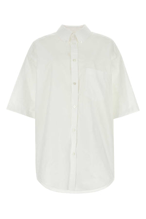 BALENCIAGA Oversized White Poplin Shirt for Women