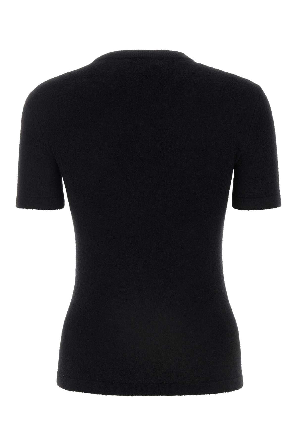 BALENCIAGA Chic Black Terry Fabric T-Shirt for Women