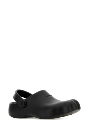 BALENCIAGA Elegant Black Rubber Sunday Slippers for Women