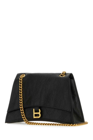 BALENCIAGA Black Medium Crush Shoulder Bag