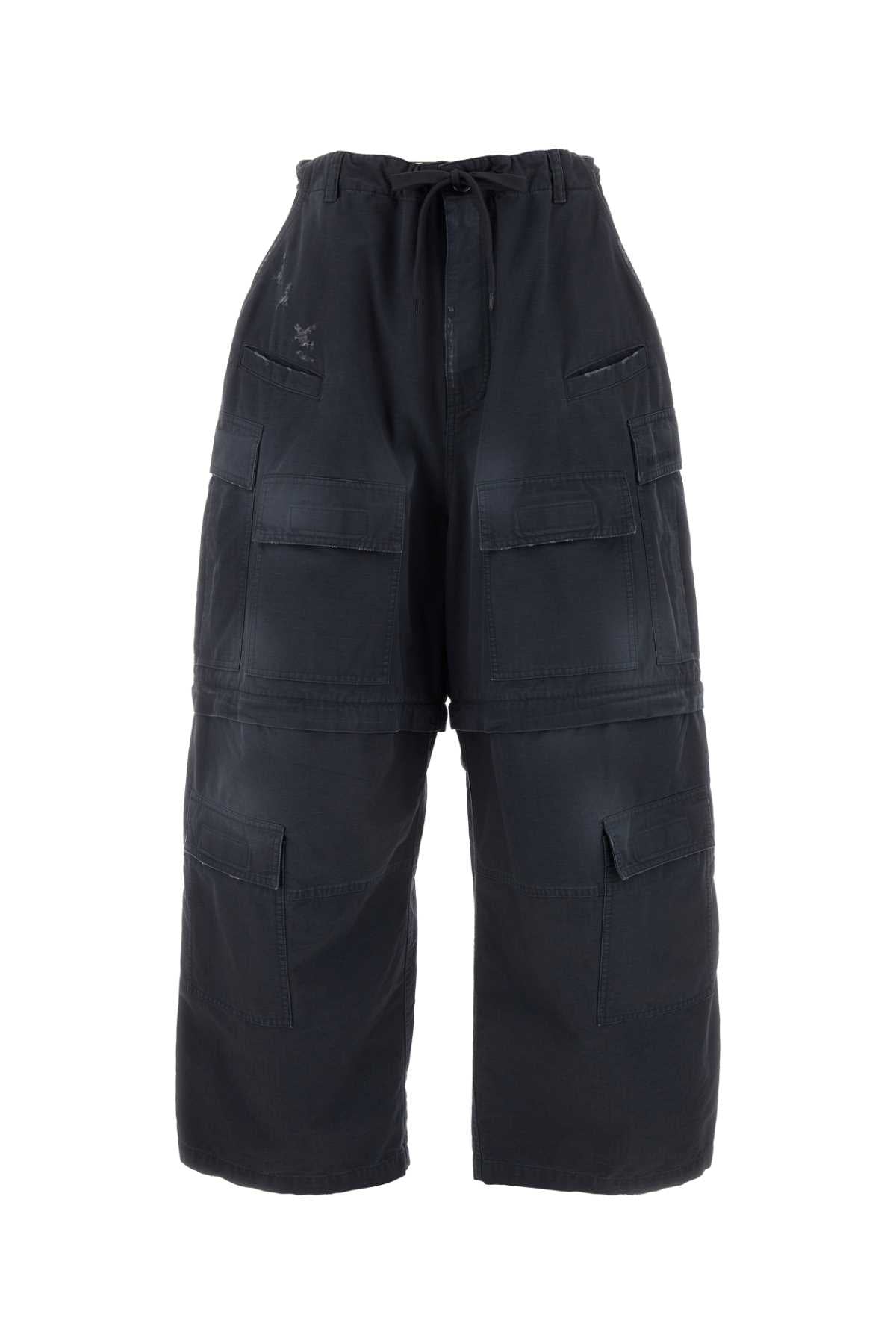 BALENCIAGA Charcoal Cotton Cargo Pants for Women