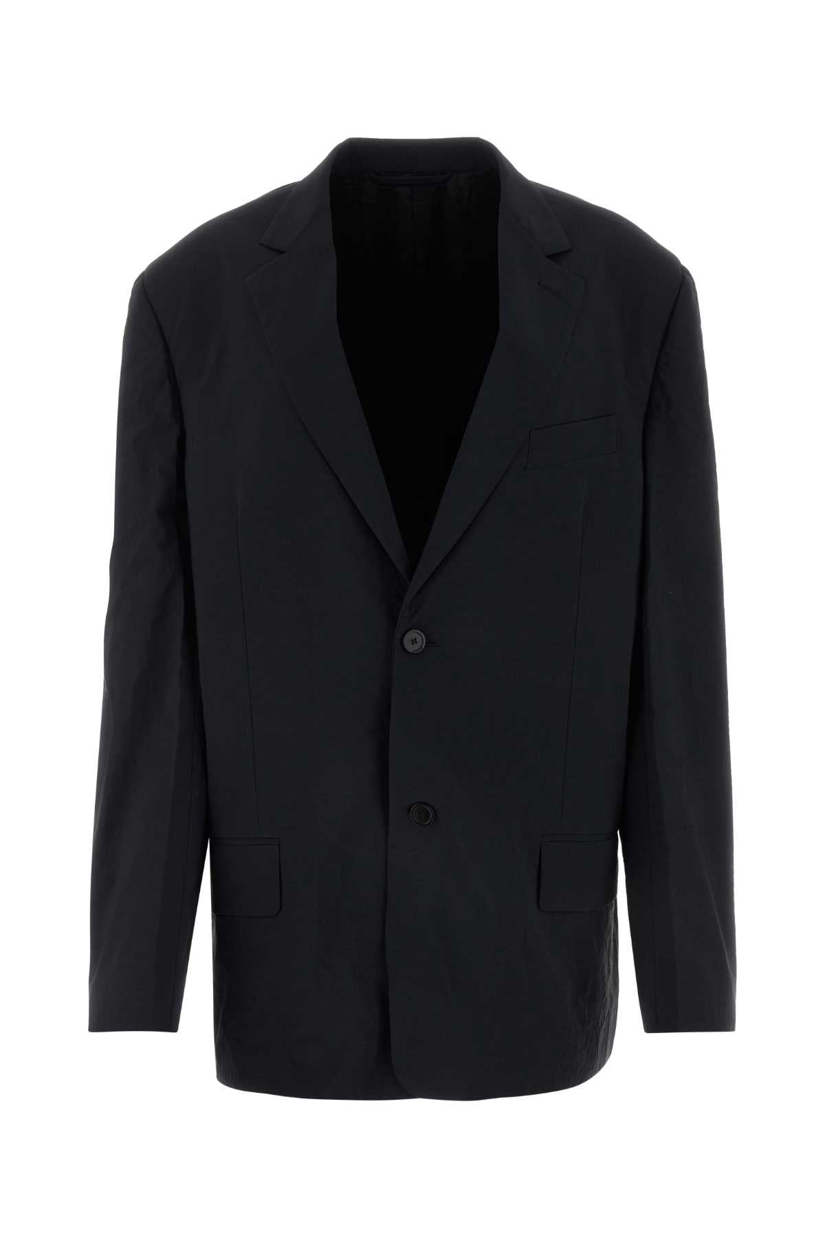 BALENCIAGA Oversized Black Nylon Blazer for Men