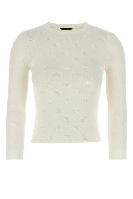 BALENCIAGA Ivory Wool Blend Sweater for Women