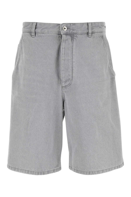 BOTTEGA VENETA Light Grey Denim Bermuda Shorts for Men