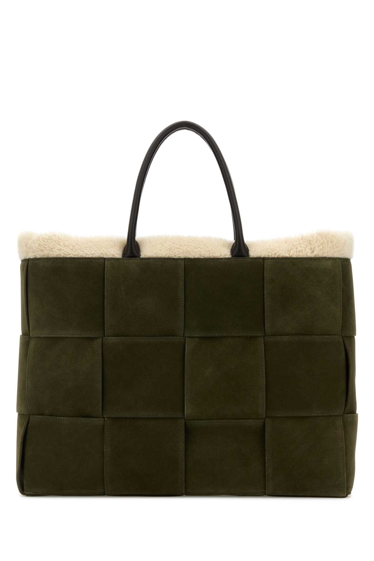 BOTTEGA VENETA Large Suede Arco Shopping Handbag - 46 cm