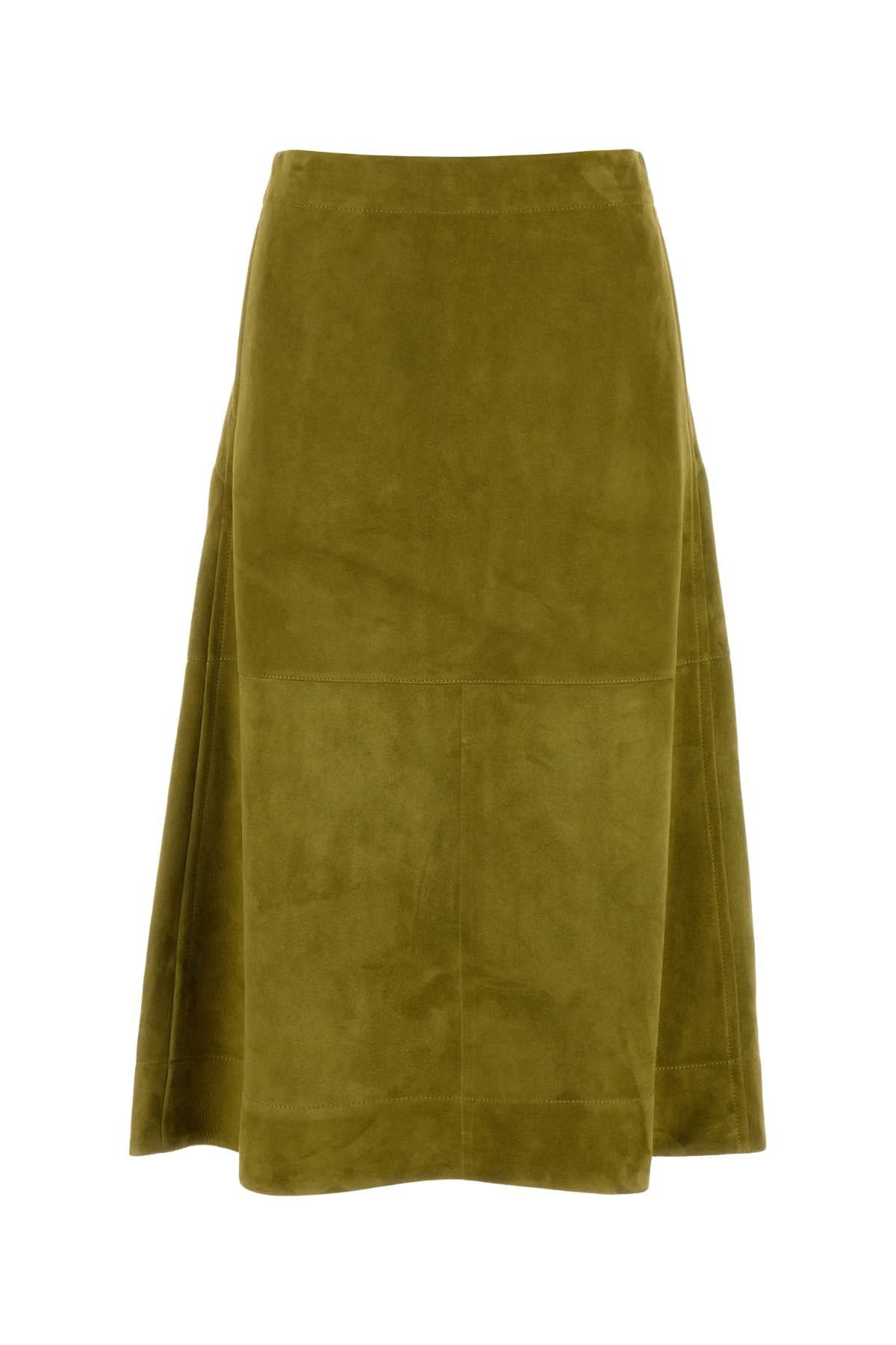 BOTTEGA VENETA Chic Green Suede Skirt