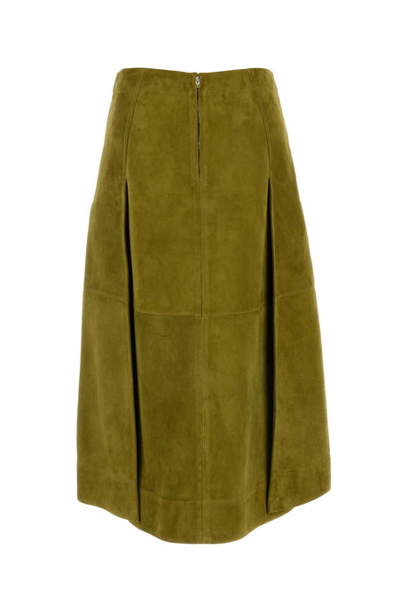 BOTTEGA VENETA Chic Green Suede Skirt