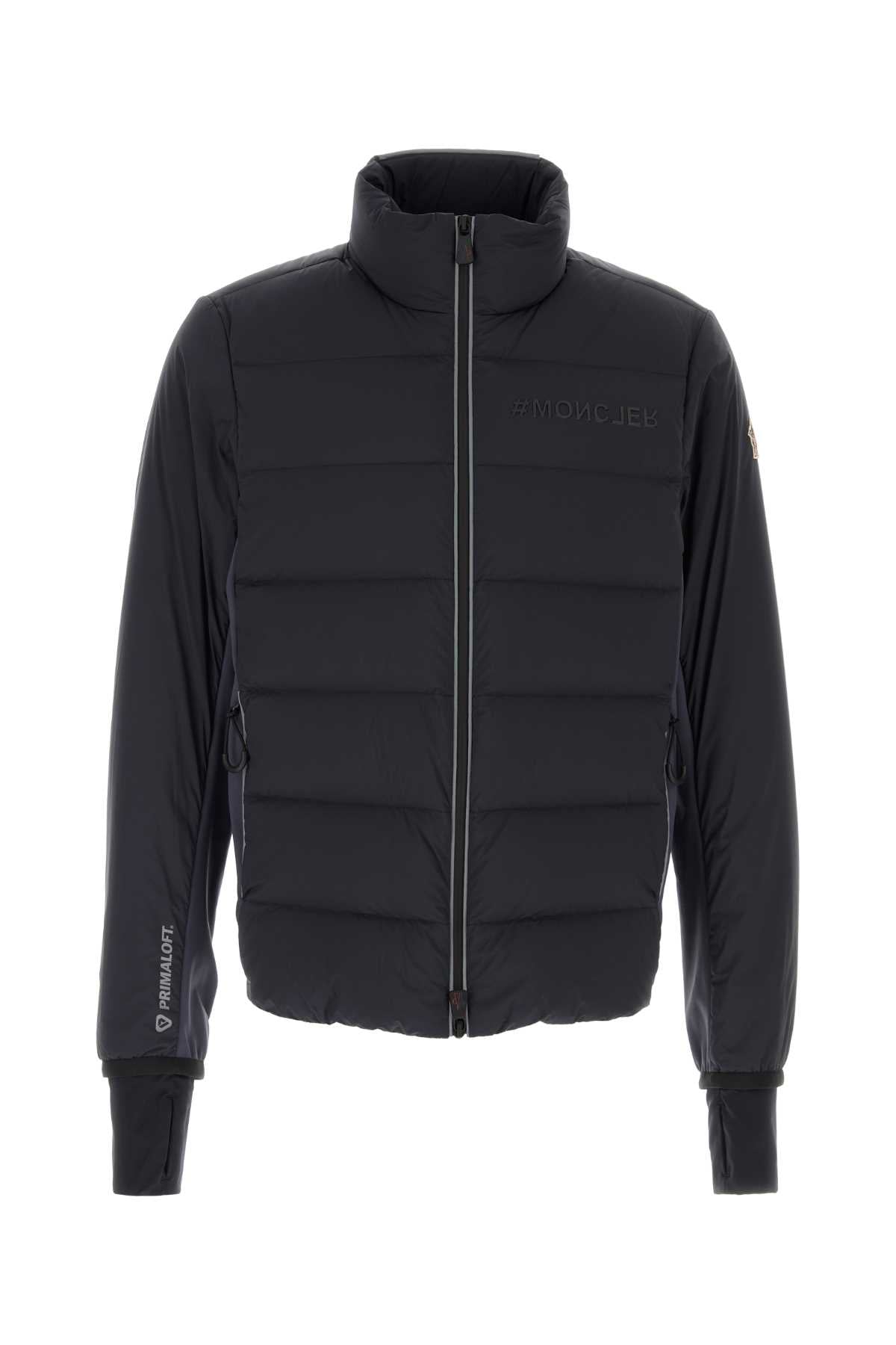 MONCLER GRENOBLE Midnight Blue Stretch Nylon Down Jacket for Men