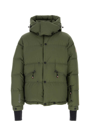 MONCLER GRENOBLE Olive Green Nylon Down Jacket for Men