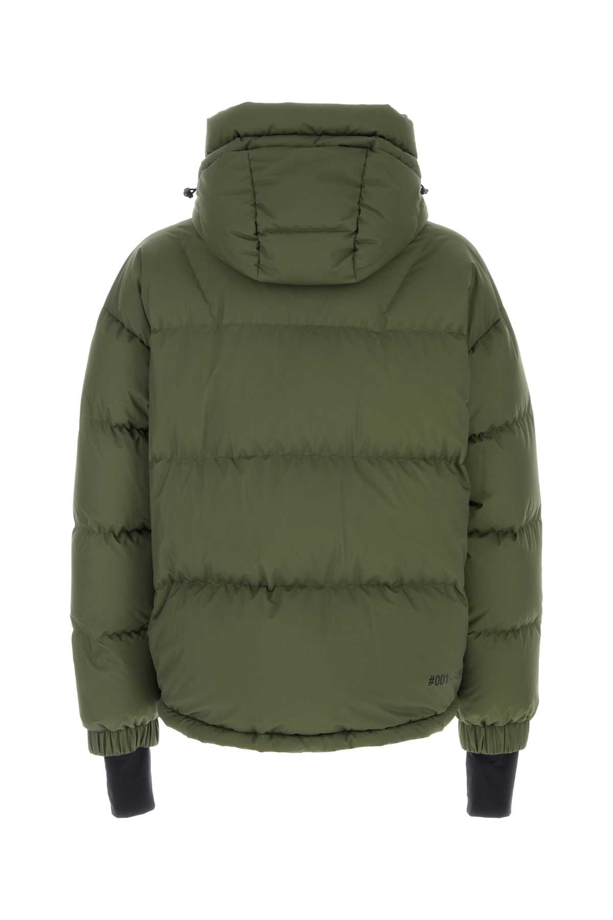 MONCLER GRENOBLE Olive Green Nylon Down Jacket for Men