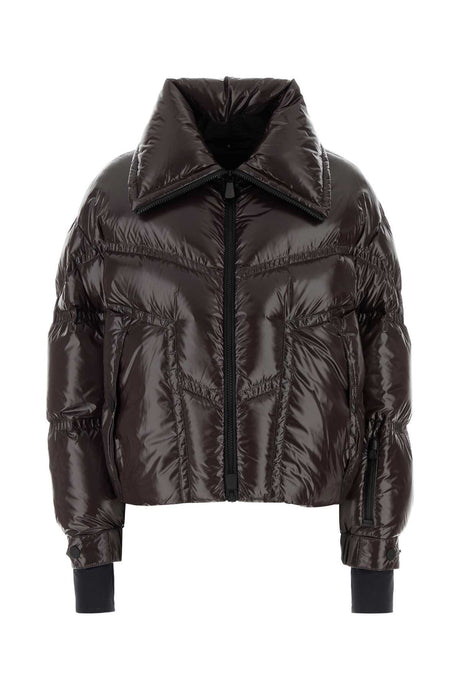 MONCLER GRENOBLE Chocolate Nylon Down Jacket for Women - Stylish Outerwear