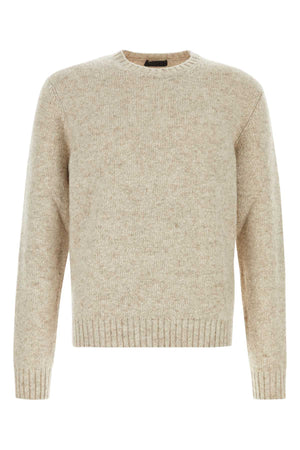 PRADA Melange Sand Cashmere Sweater for Men