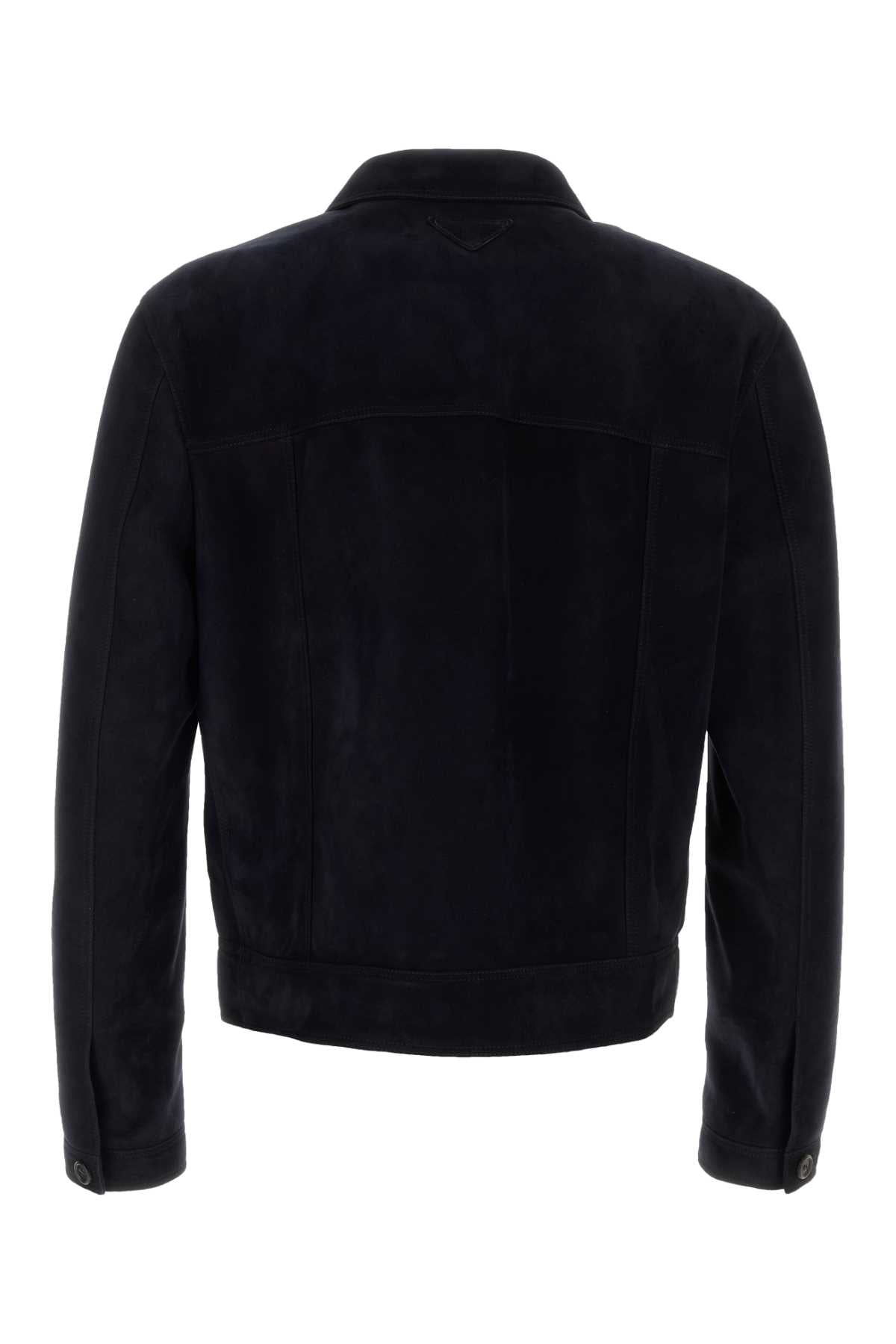 PRADA Midnight Blue Suede Jacket for Men