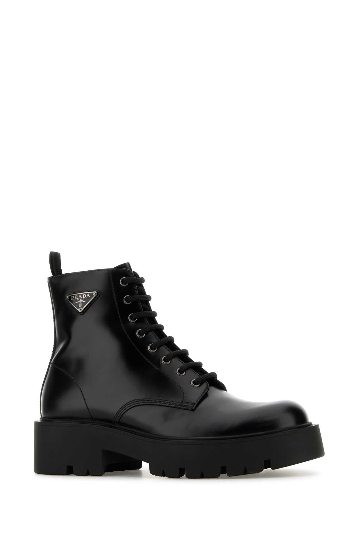 PRADA Stylish Black Leather Ankle Boots for Men