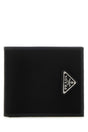 PRADA Mini Black Fabric & Leather Wallet