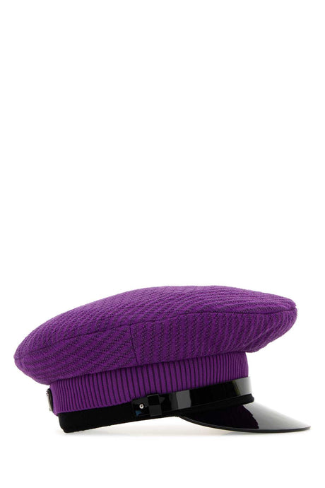 PRADA Men's Purple Stretch Nylon Baker Boy Hat