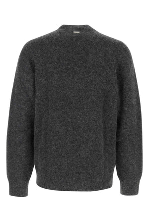 SALVATORE FERRAGAMO Charcoal Stretch Alpaca Blend Sweater for Men