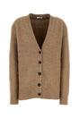 SALVATORE FERRAGAMO Oversized Camel Stretch Alpaca Blend Cardigan