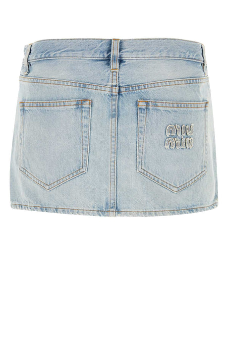 MIU MIU Light Blue Denim Mini Skirt