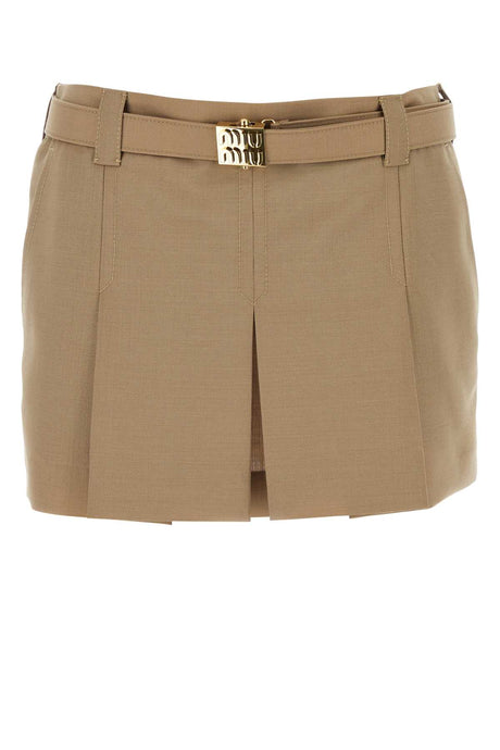 MIU MIU Chic Camel Mohair Blend Mini Skirt