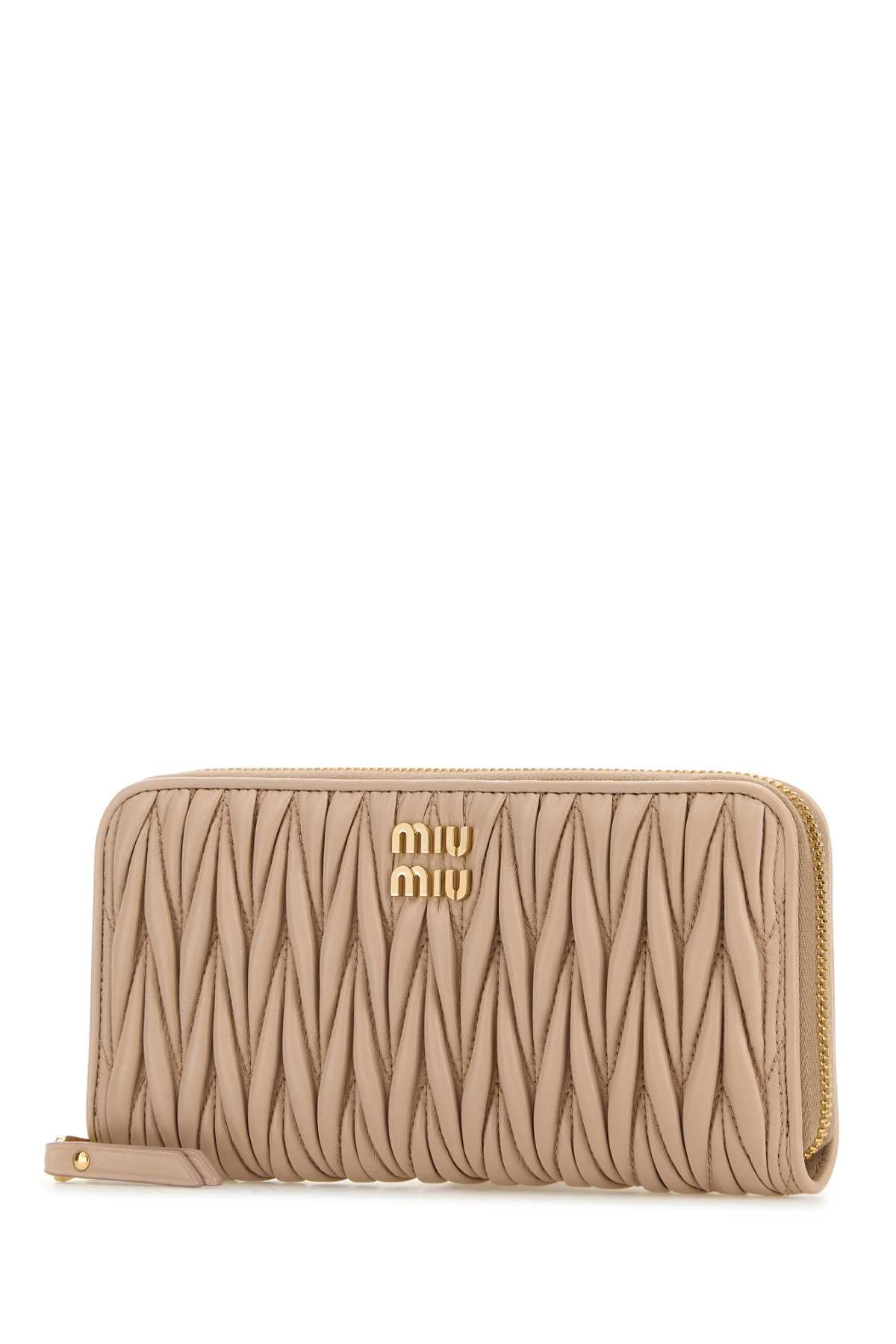 MIU MIU Mini Powder Pink Nappa Leather Wallet