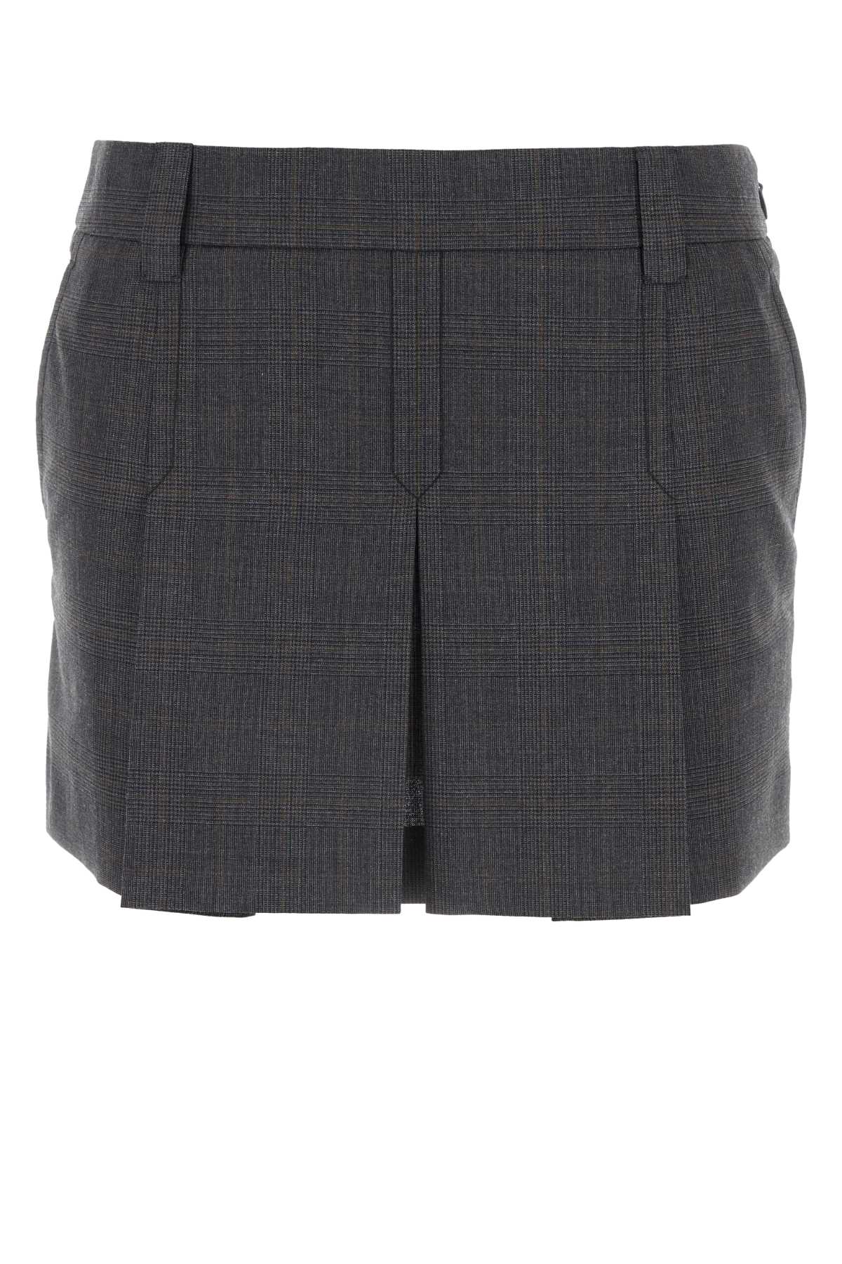 MIU MIU Glencheck Mini Skirt for Women