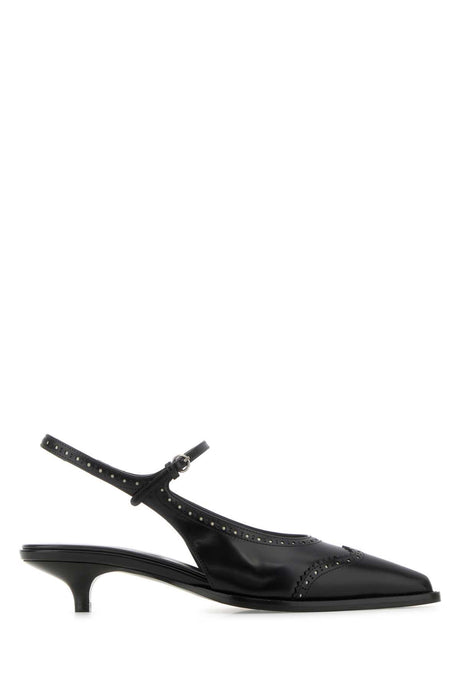 MIU MIU Chic Black Leather Brogue Pumps - 3.5 cm Heel Height