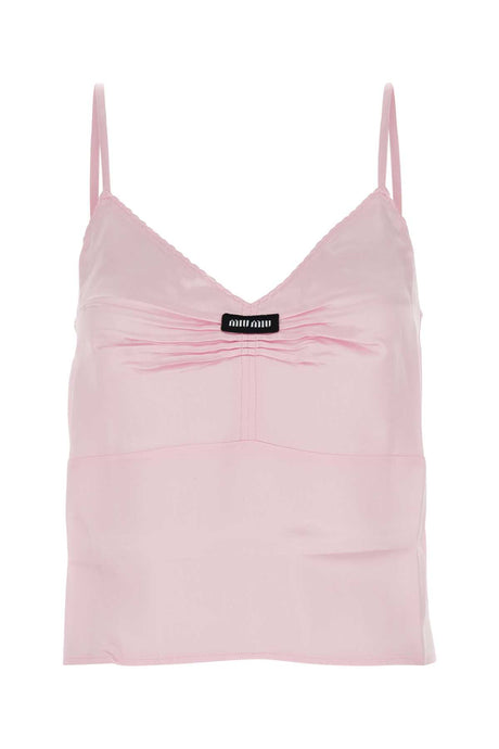 MIU MIU Pastel Pink Satin Mini Tank Top