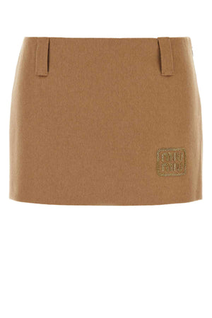 MIU MIU Women's Chic Camel Mini Skirt