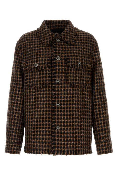 VERSACE Two-tone Tweed Shirt for Men