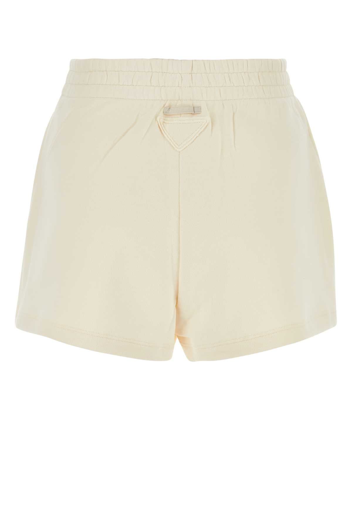 PRADA Elegant Cream Cotton Mini Shorts for Women