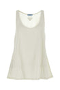 PRADA Ivory Oversized Linen and Cotton Tank Top