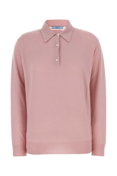 PRADA Cashmere Polo Shirt in Vibrant Pink for Women