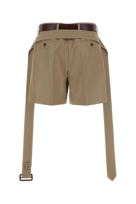 PRADA Chic Khaki Twill Mini Shorts for Women