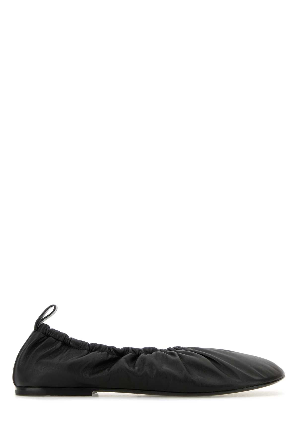 JIL SANDER Classic Black Leather Ballerinas for Women