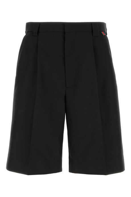 GUCCI Sleek Black Twill Bermuda Shorts for Men