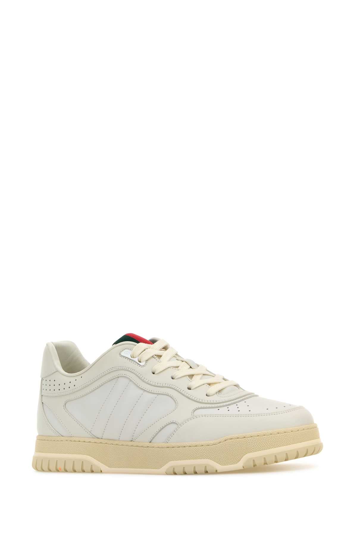 GUCCI Classic White Leather Re-Web Sneakers for Men