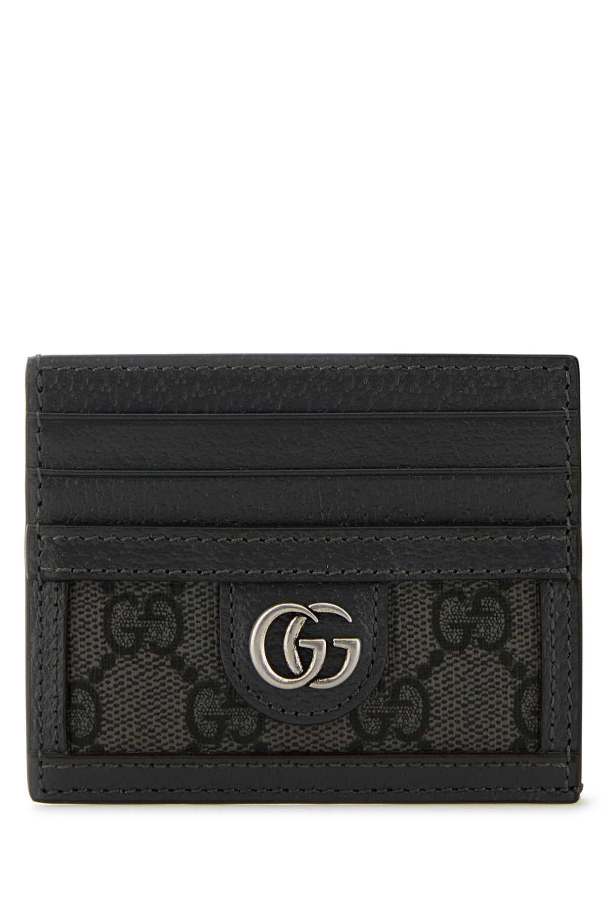 GUCCI Mini GG Supreme Fabric and Leather Card Holder